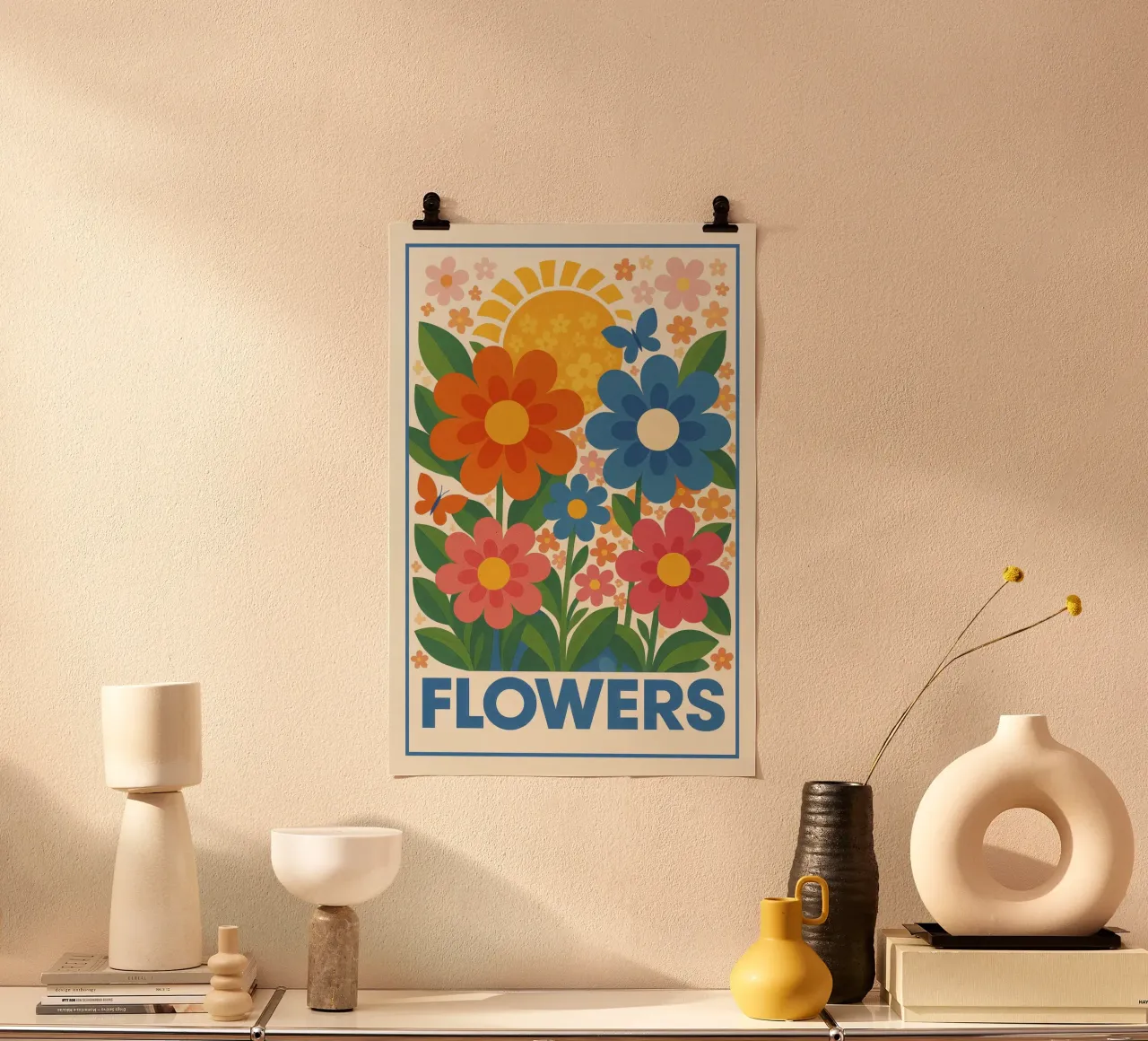 Poster floreale - Poster floreale colorato e retrò carta hahnemühle da JETLAG | affiches voyage