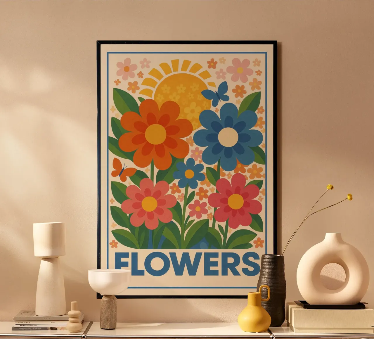 Poster floreale - Poster floreale colorato e retrò carta hahnemühle da JETLAG | affiches voyage