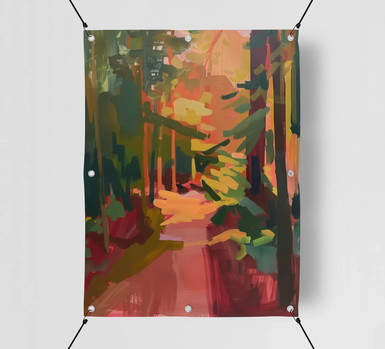 Foresta illuminata dal sole telo in pvc da DaarbyN