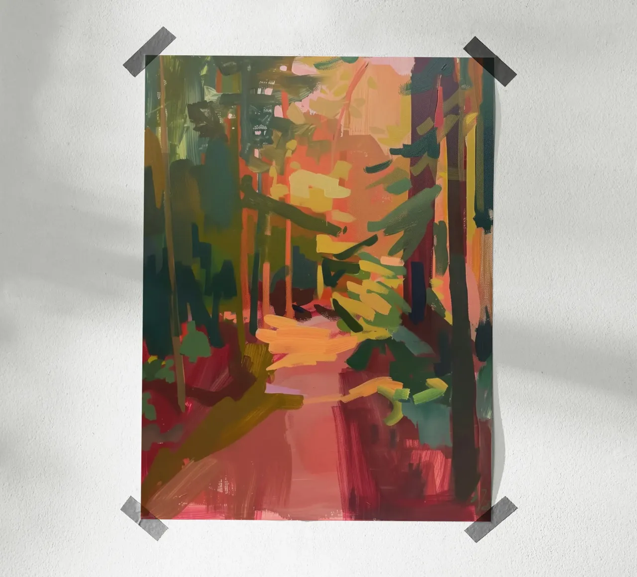Foresta illuminata dal sole carta hahnemühle da DaarbyN