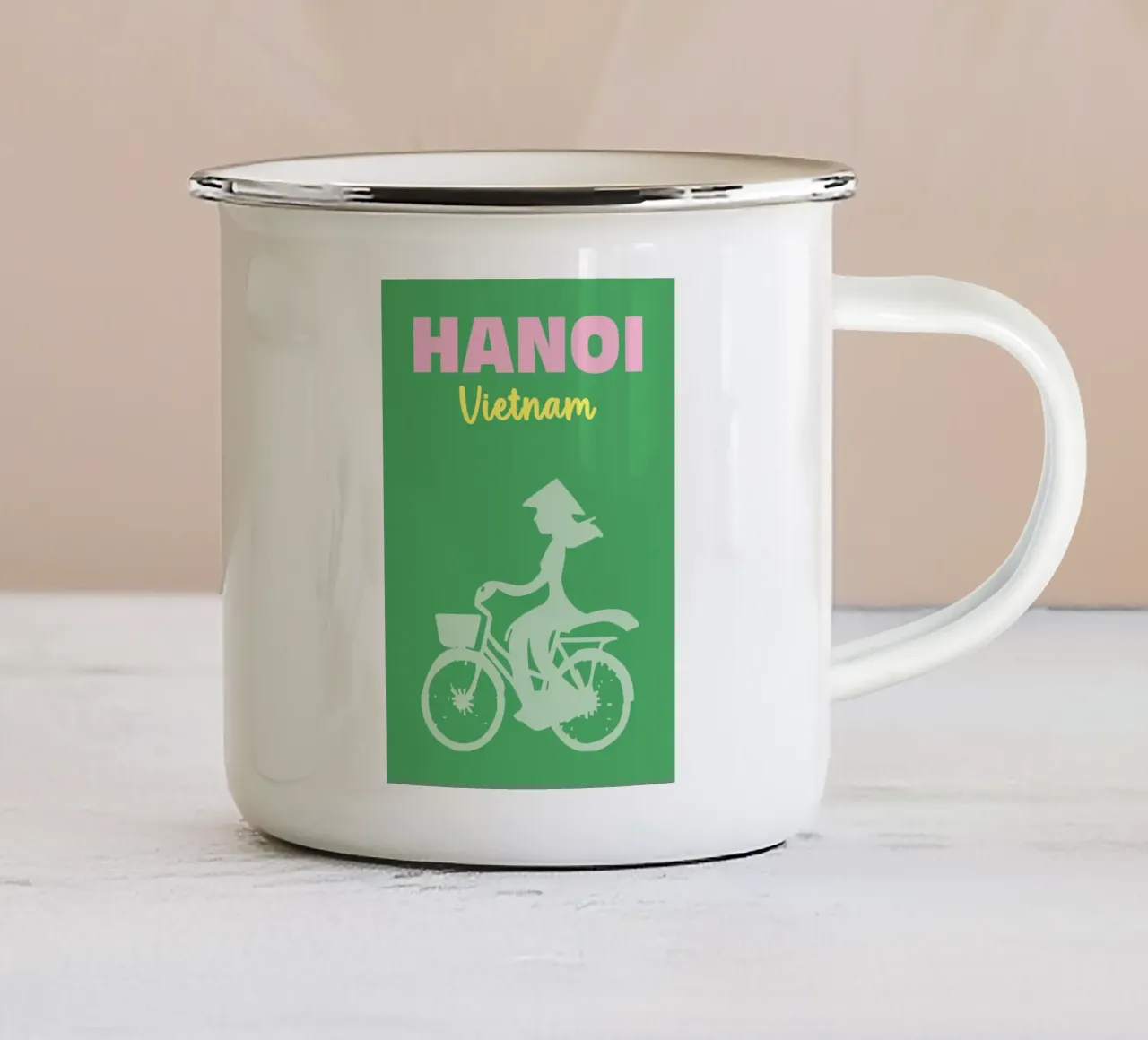 Hanoi, Vietnam 01 emaille mok van Art Fart