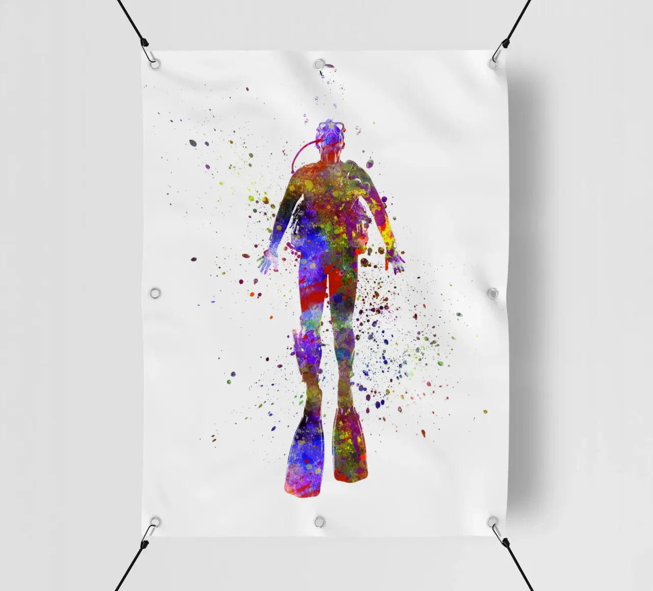 Subacqueo in acquerello telo in pvc da ⚽ Sports Pulse