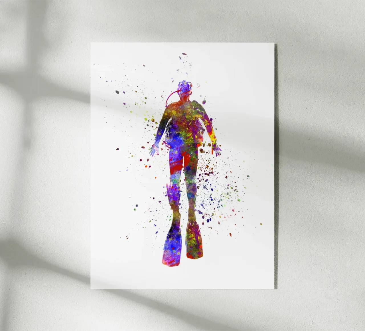 Subacqueo in acquerello plexiglass da ⚽ Sports Pulse
