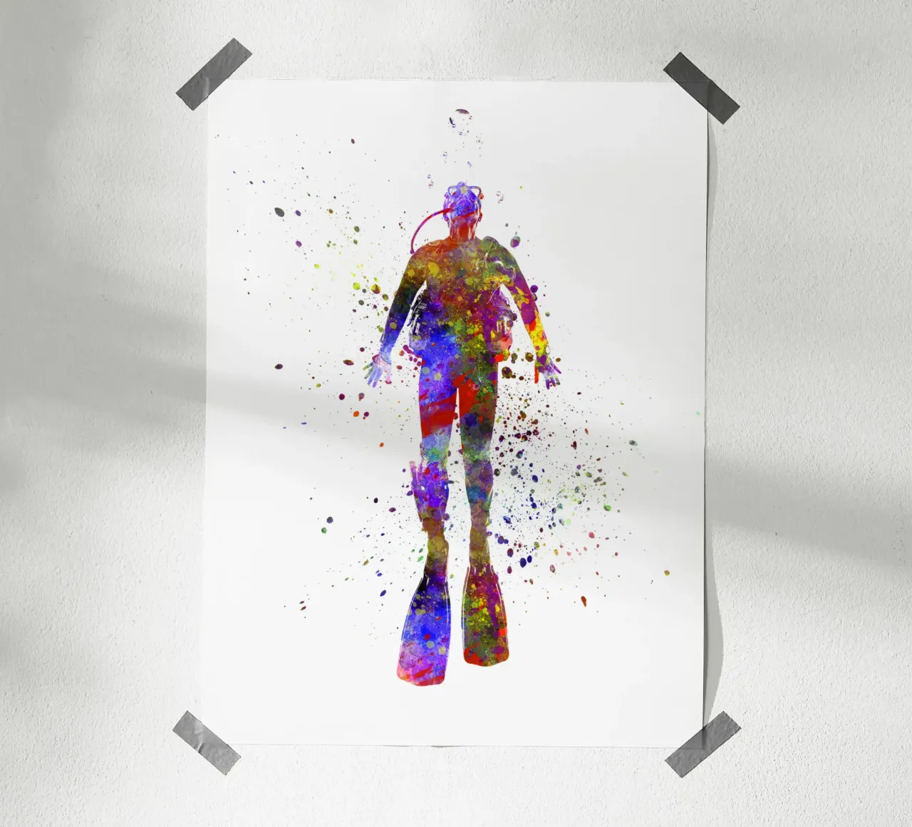 Subacqueo in acquerello carta hahnemühle da ⚽ Sports Pulse