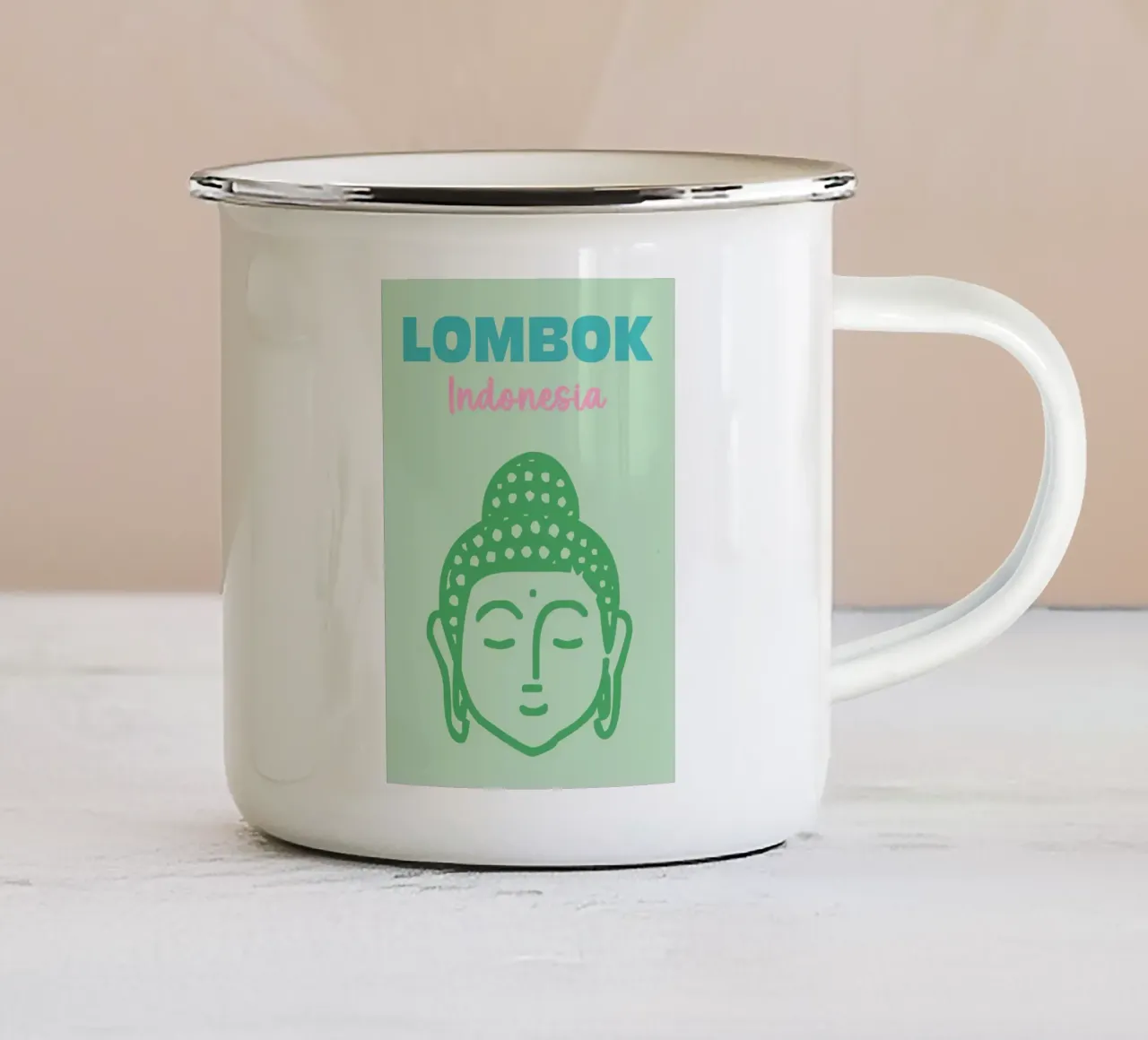 Lombok, Indonesia tazza in smalto da Art Fart