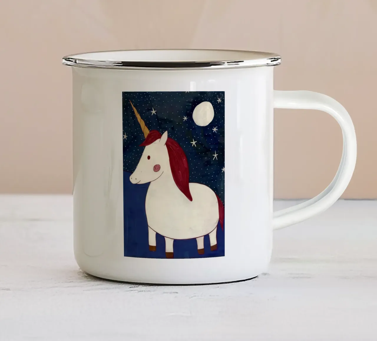 Unicorno al chiaro di luna tazza in smalto da DaarbyN