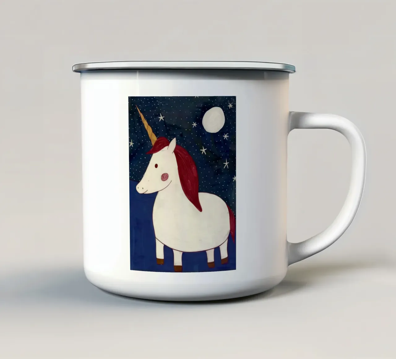Unicorno al chiaro di luna tazza in smalto da DaarbyN