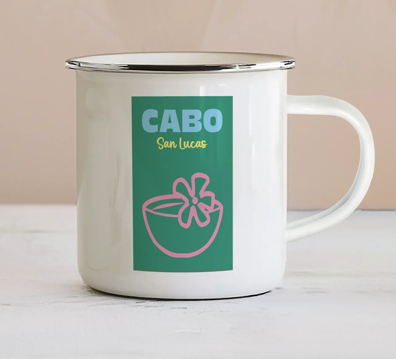 Cabo, San Lucas tazza in smalto da Art Fart