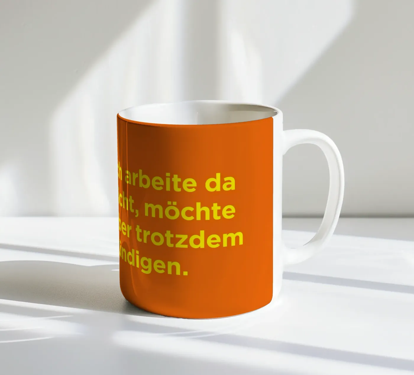 Kündigen. ceramic mug by Art Fart