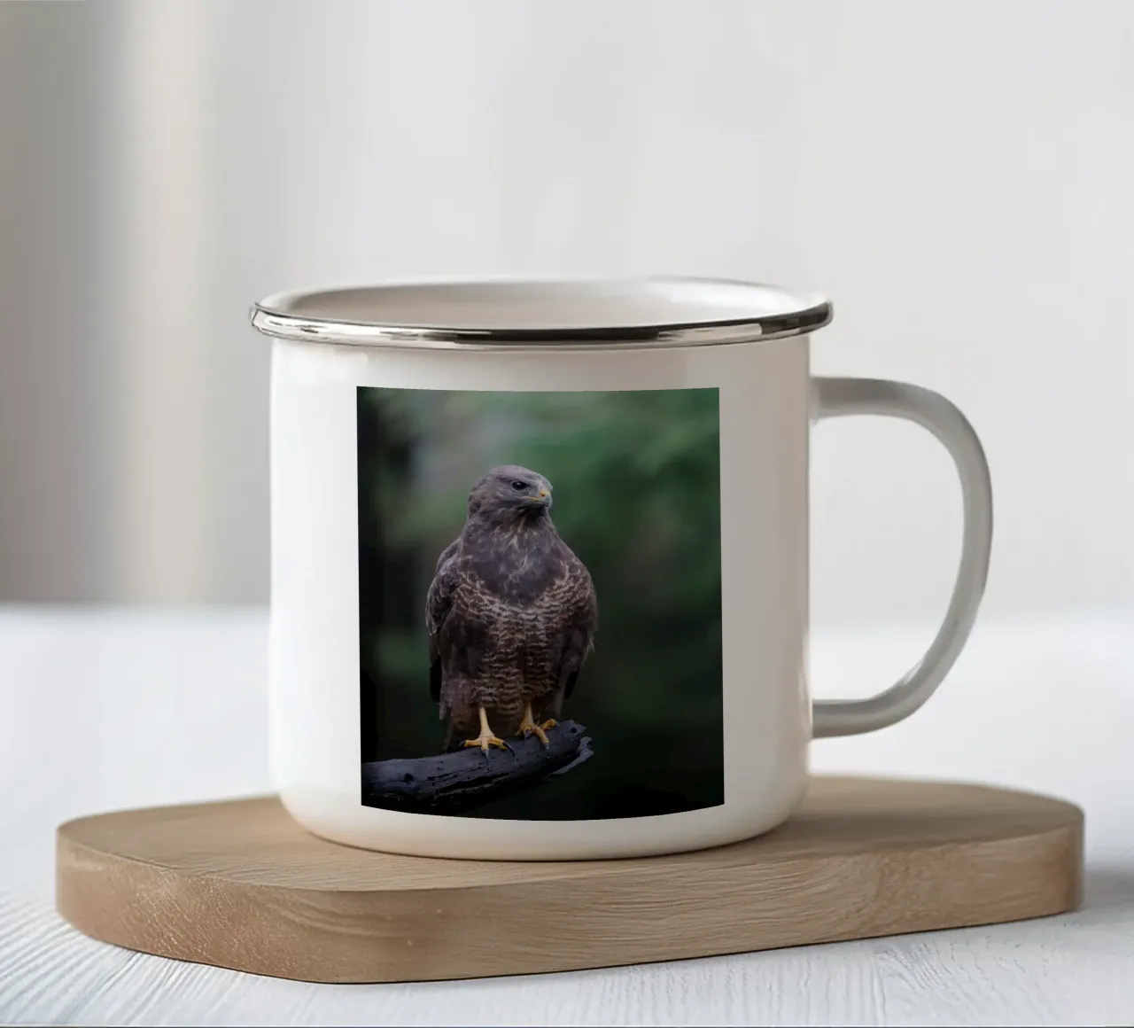 Buse variable mug en émail de Tom's Wildlife
