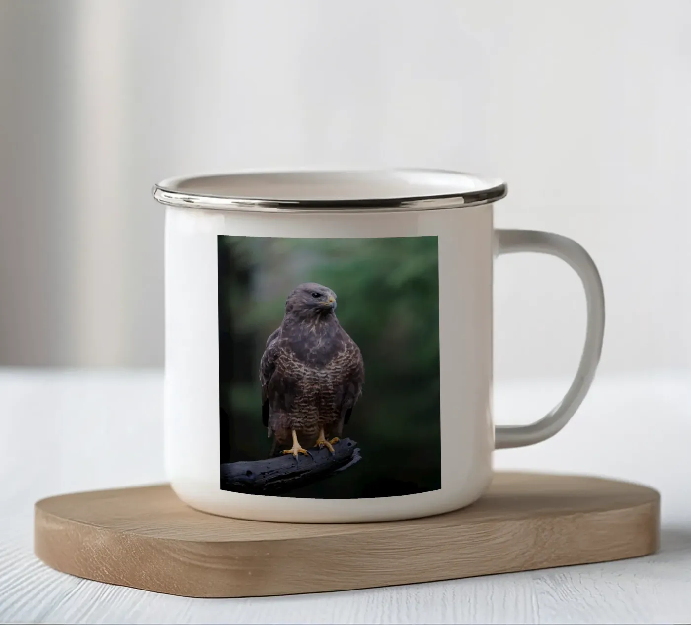Buse variable mug en émail de Tom's Wildlife