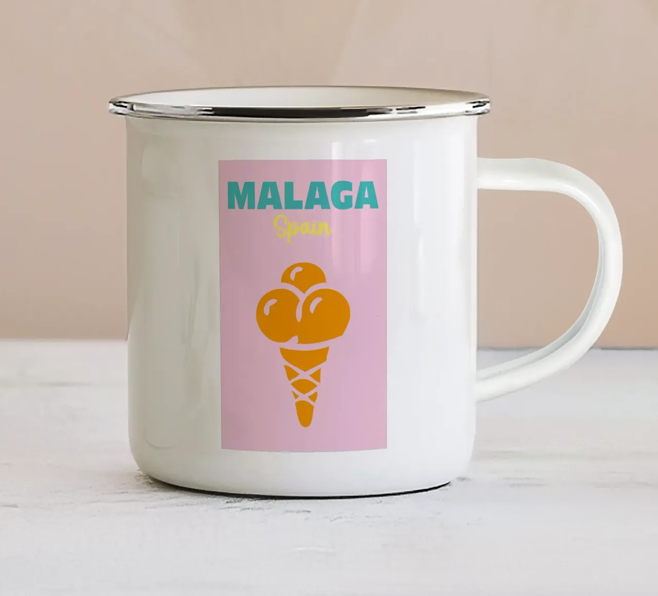 Malaga, Spain tazza in smalto da Art Fart