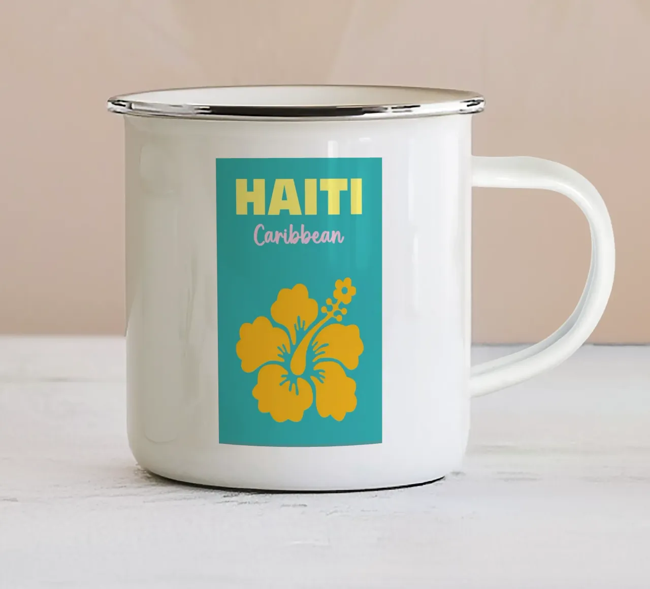 Haiti, Caribbean tazza in smalto da Art Fart