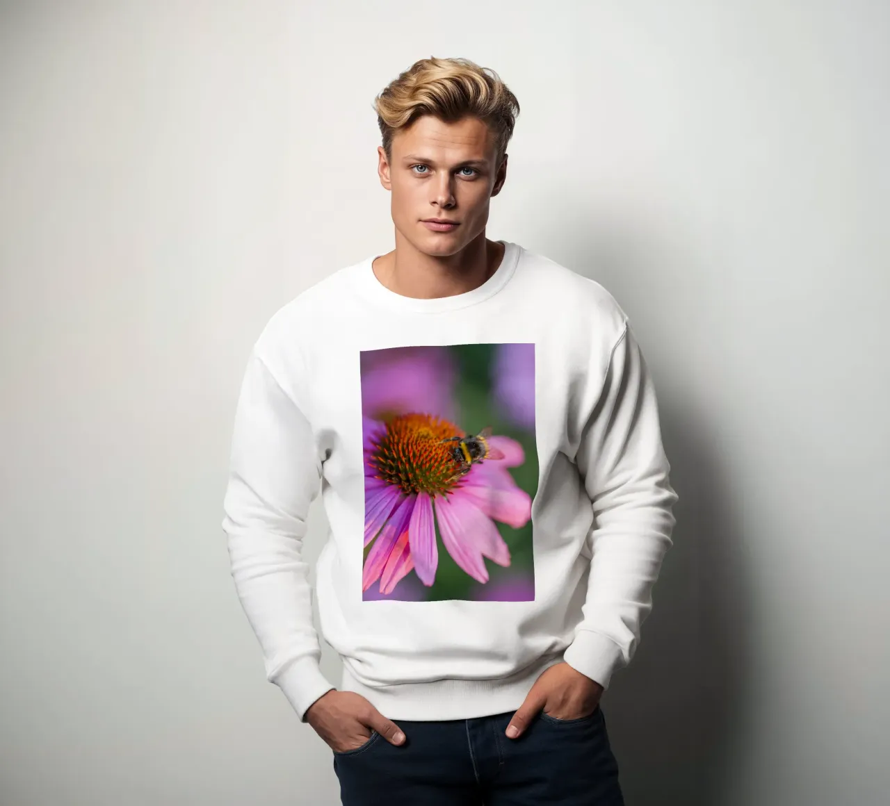 Bombo su fiore rosa felpa da Curious Collections by Marielle Leenders