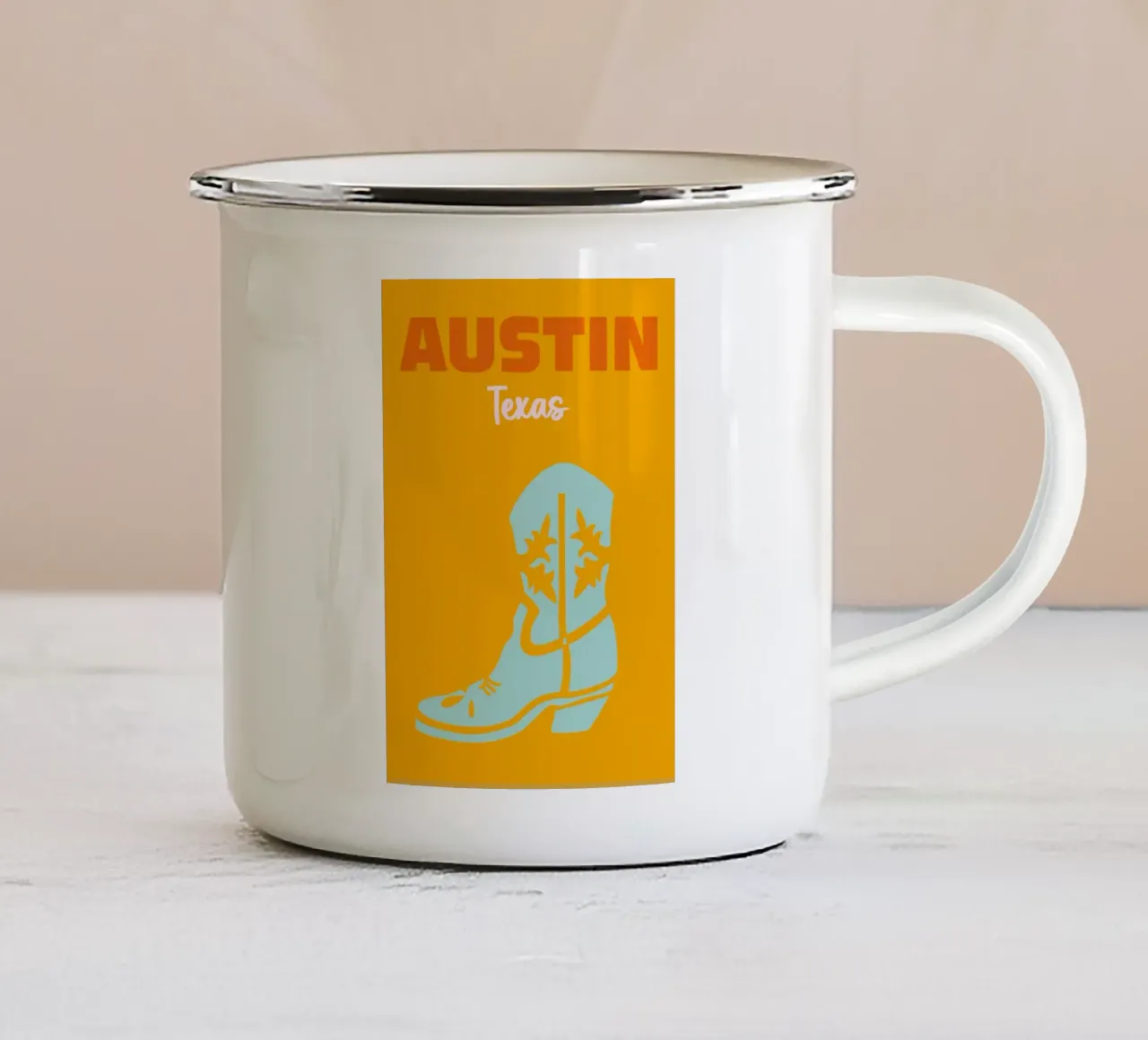 Austin, Texas tazza in smalto da Art Fart