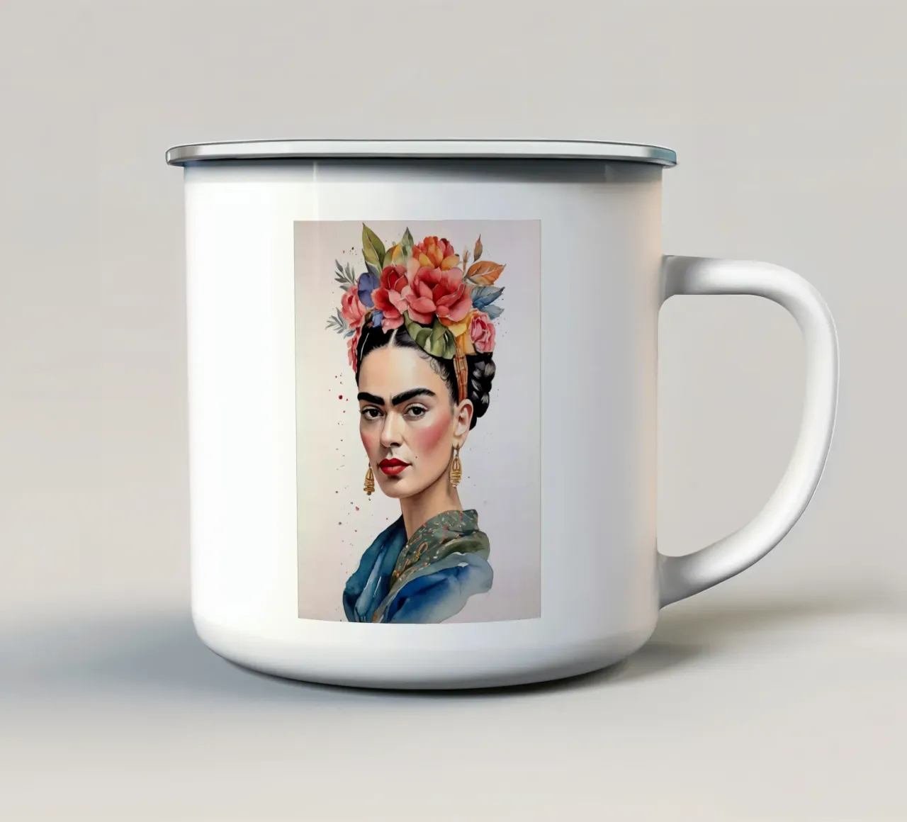 Frida Kahlo ad acquerello tazza in smalto da ARTVI-SHOP