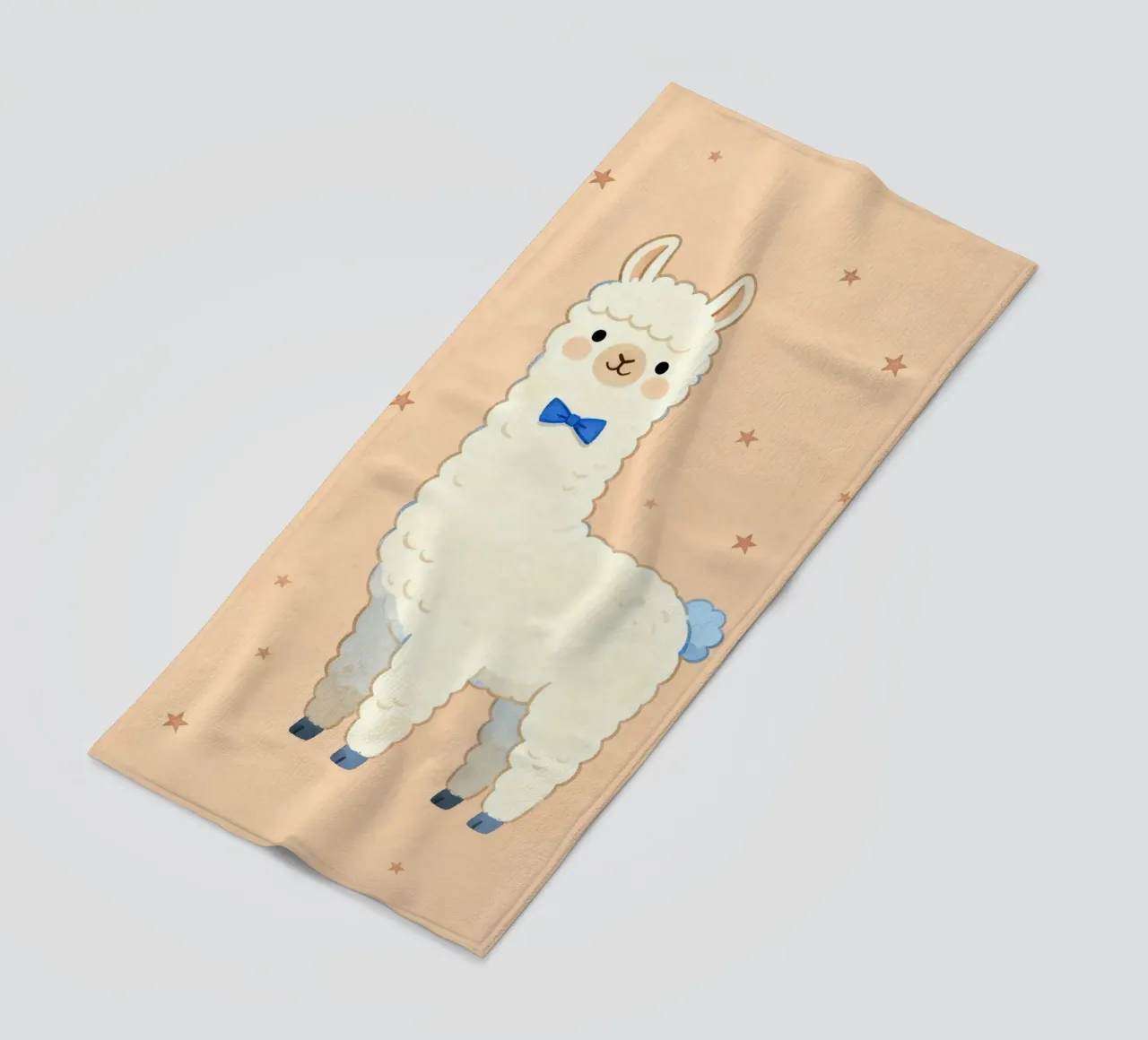 Cute Llama with Bow Tie telo mare da Attaboy Dsgn