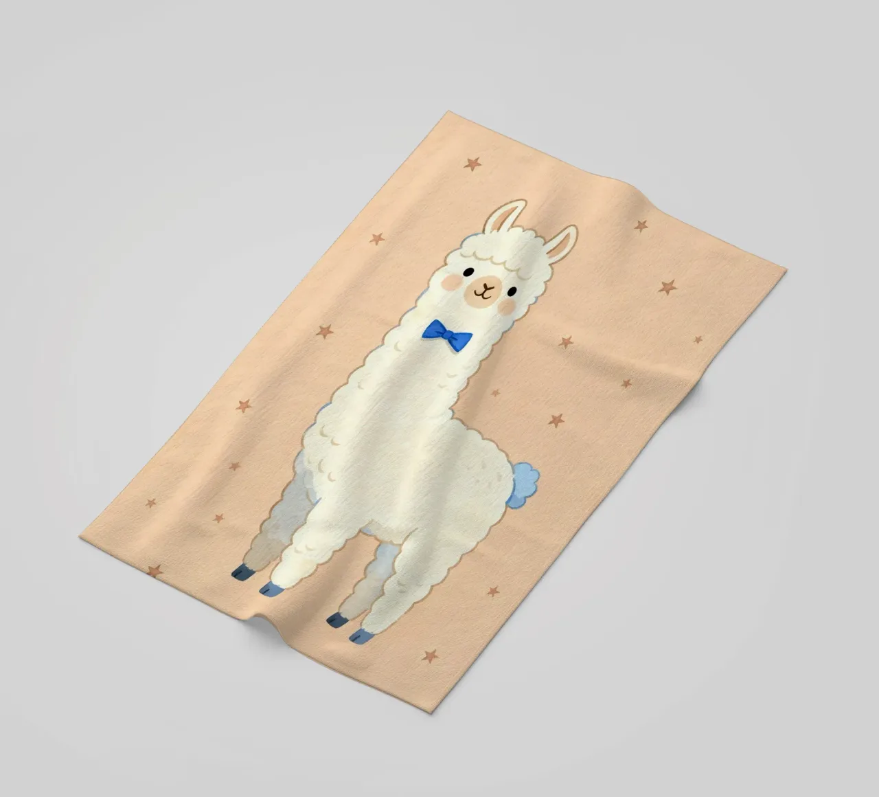 Cute Llama with Bow Tie telo mare da Attaboy Dsgn