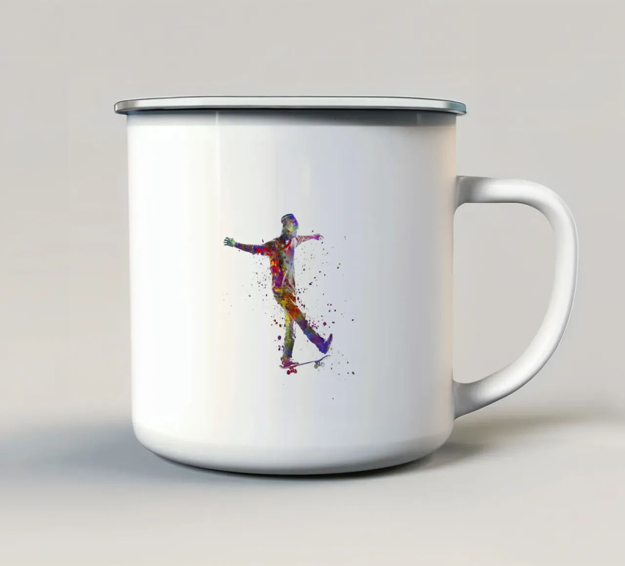 Pattinatore ad acquerello tazza in smalto da ⚽ Sports Pulse