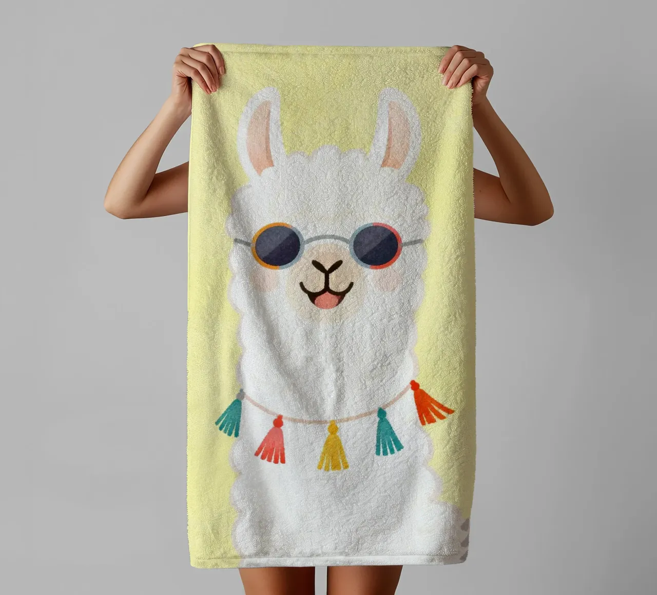 Cool Llama with Sunglasses asciugamano da bagno da Attaboy Dsgn