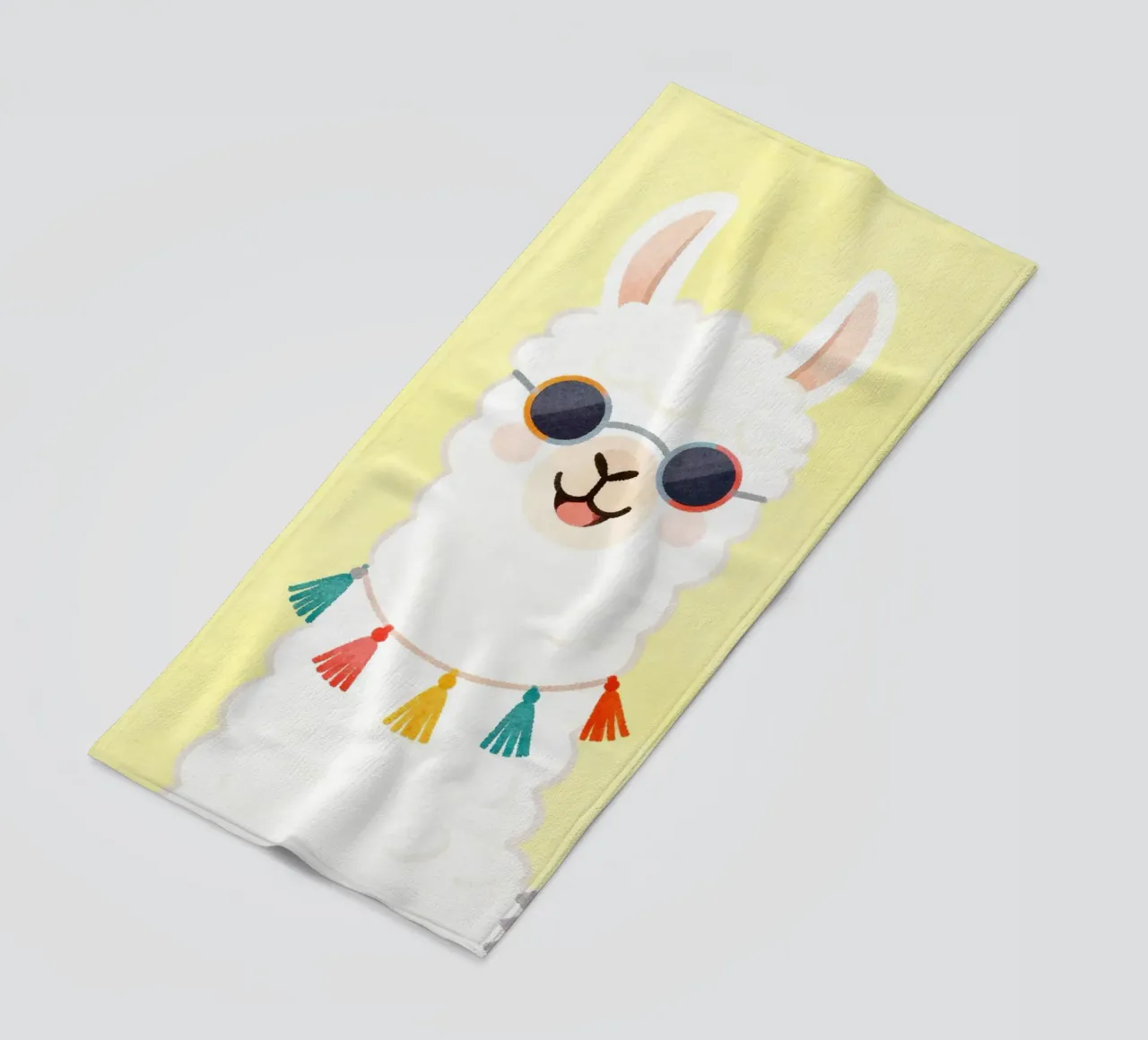 Cool Llama with Sunglasses telo mare da Attaboy Dsgn