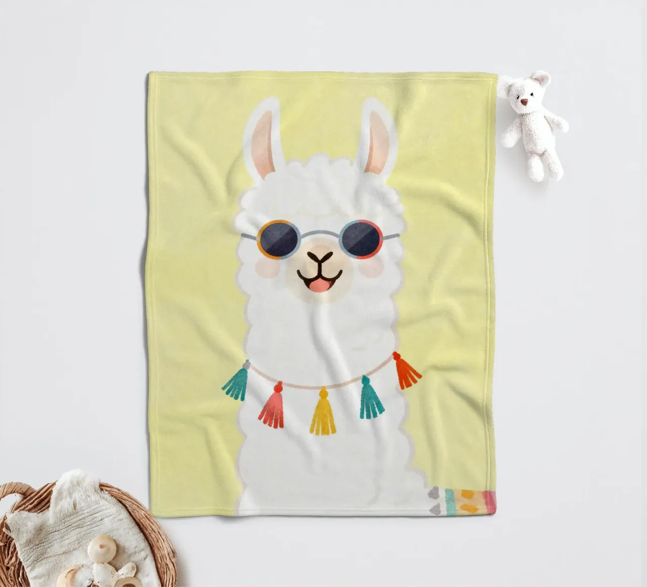 Cool Llama with Sunglasses coperta in pile da Attaboy Dsgn