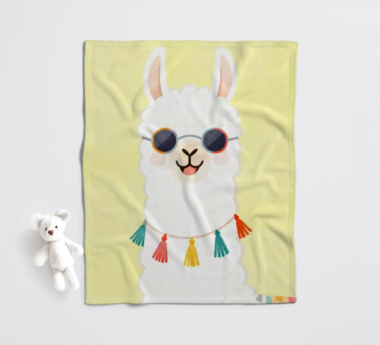 Cool Llama with Sunglasses coperta in pile da Attaboy Dsgn