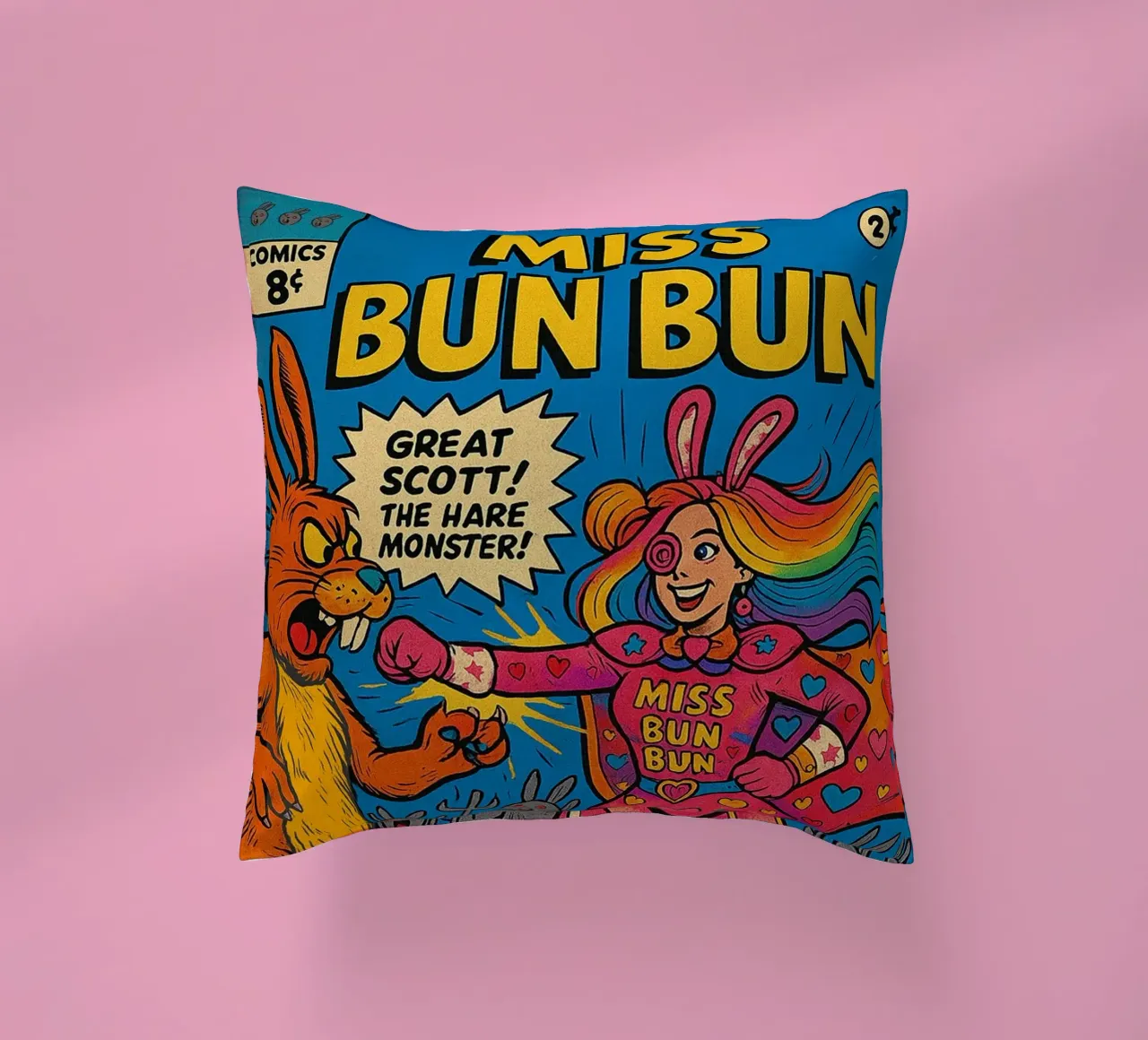 MISS BUN BUN - Fresh Supes On The Block cuscino da Vintage Van Gogh