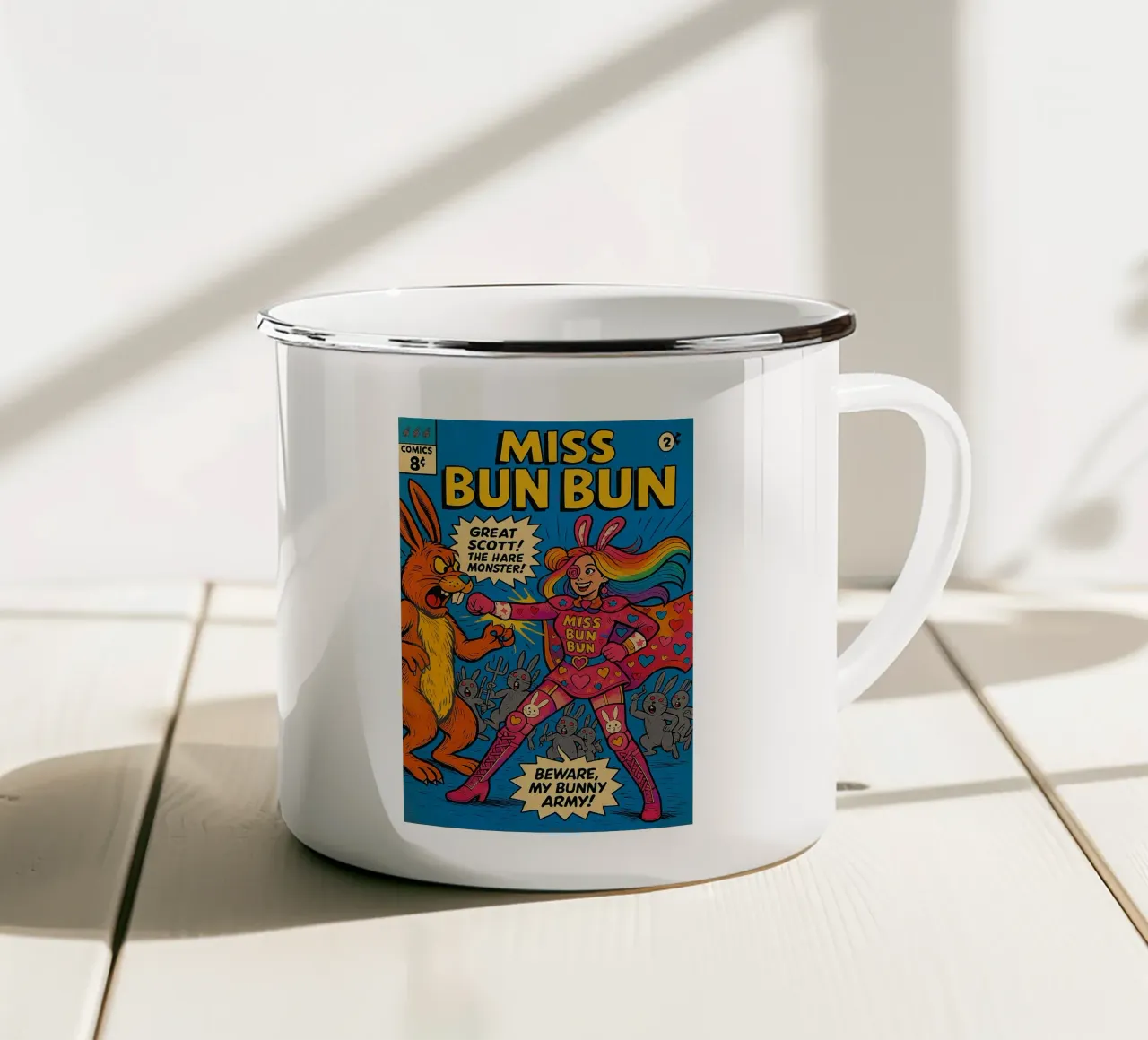 MISS BUN BUN - Fresh Supes On The Block tazza in smalto da Vintage Van Gogh