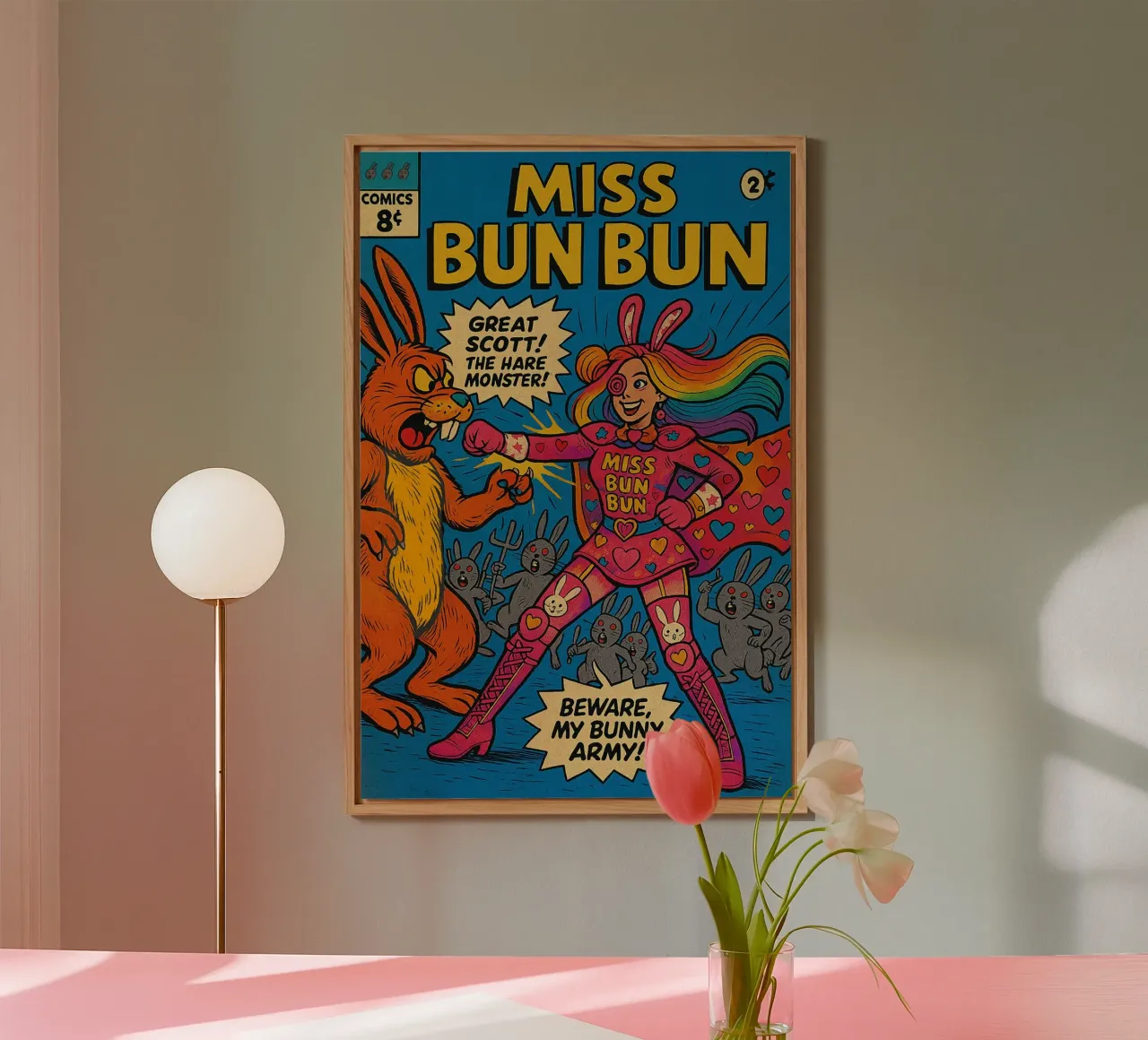 MISS BUN BUN - Fresh Supes On The Block alluminio dibond da Vintage Van Gogh