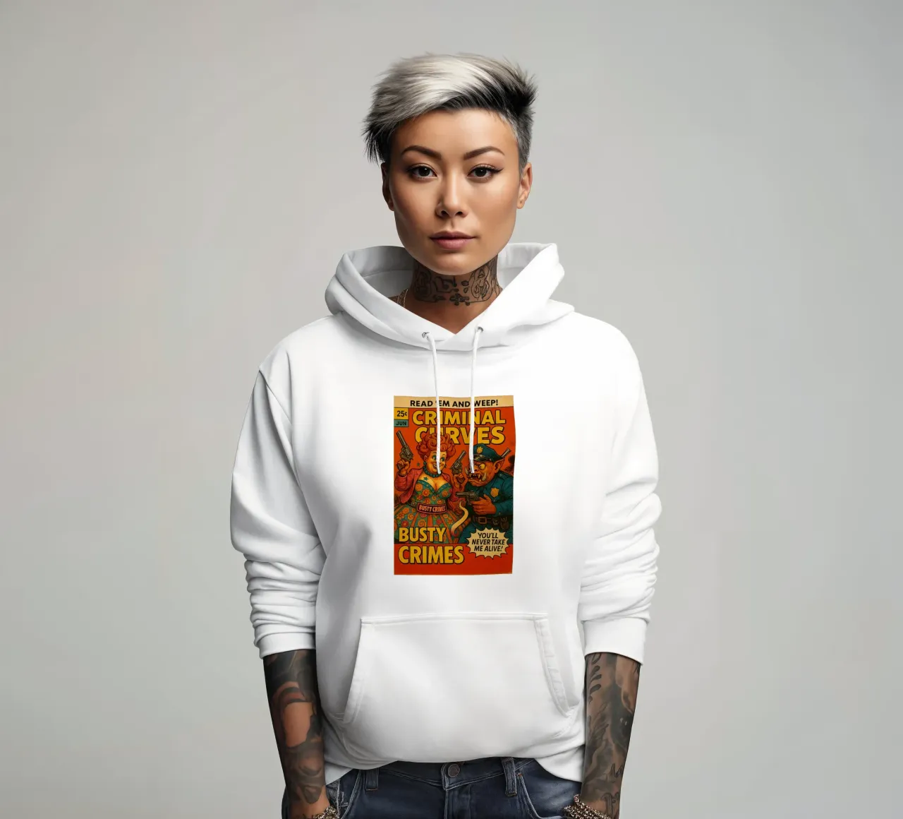 BUSTY CRIMES / CRIMINAL CURVES - Fresh Supes On The Block felpa con cappuccio da Vintage Van Gogh