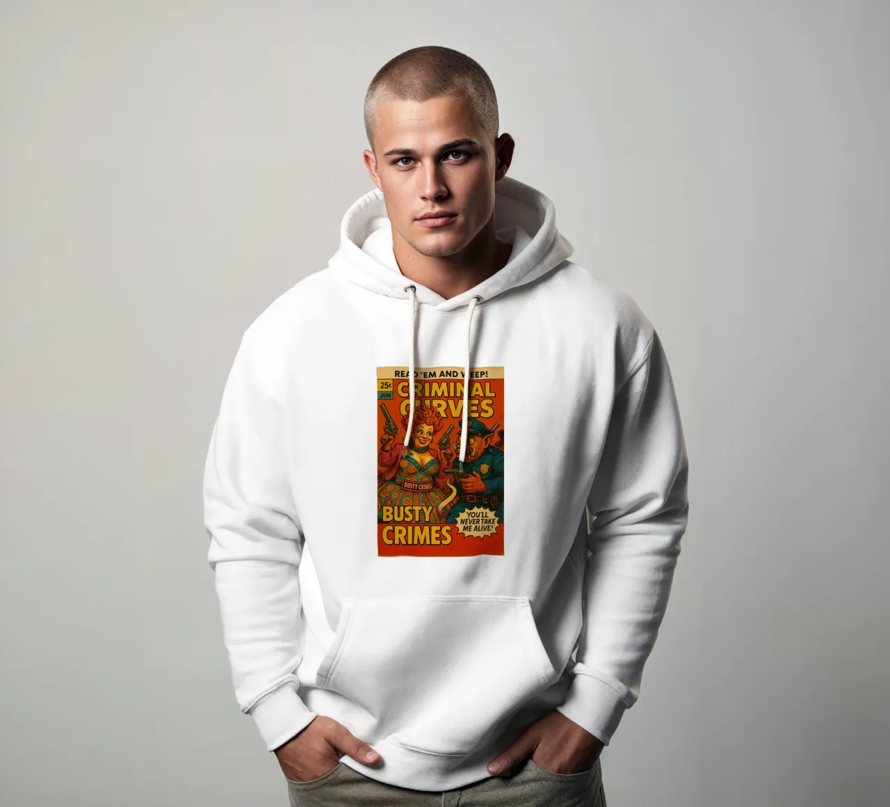 BUSTY CRIMES / CRIMINAL CURVES - Fresh Supes On The Block felpa con cappuccio da Vintage Van Gogh