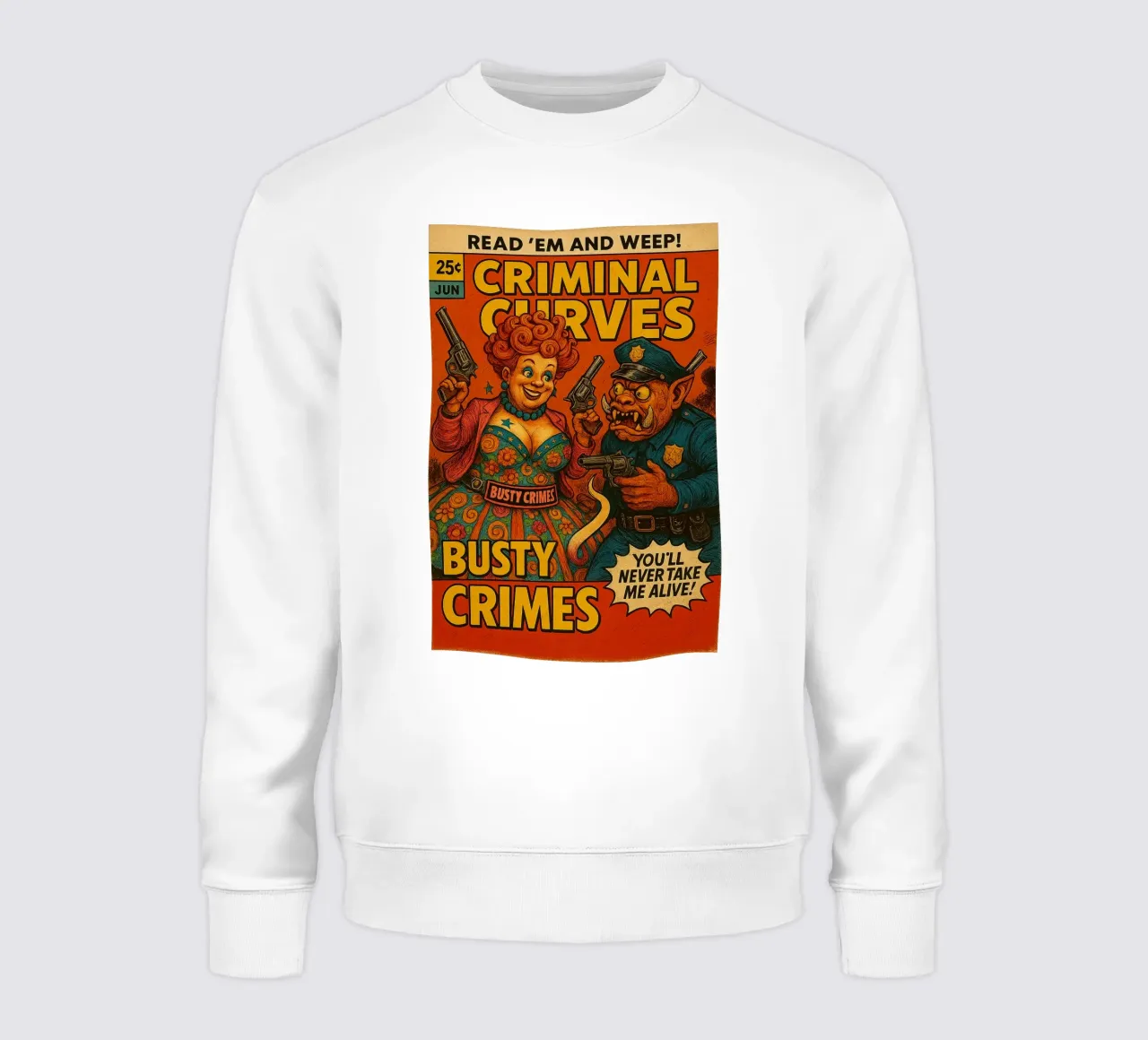 BUSTY CRIMES / CRIMINAL CURVES - Fresh Supes On The Block felpa da Vintage Van Gogh