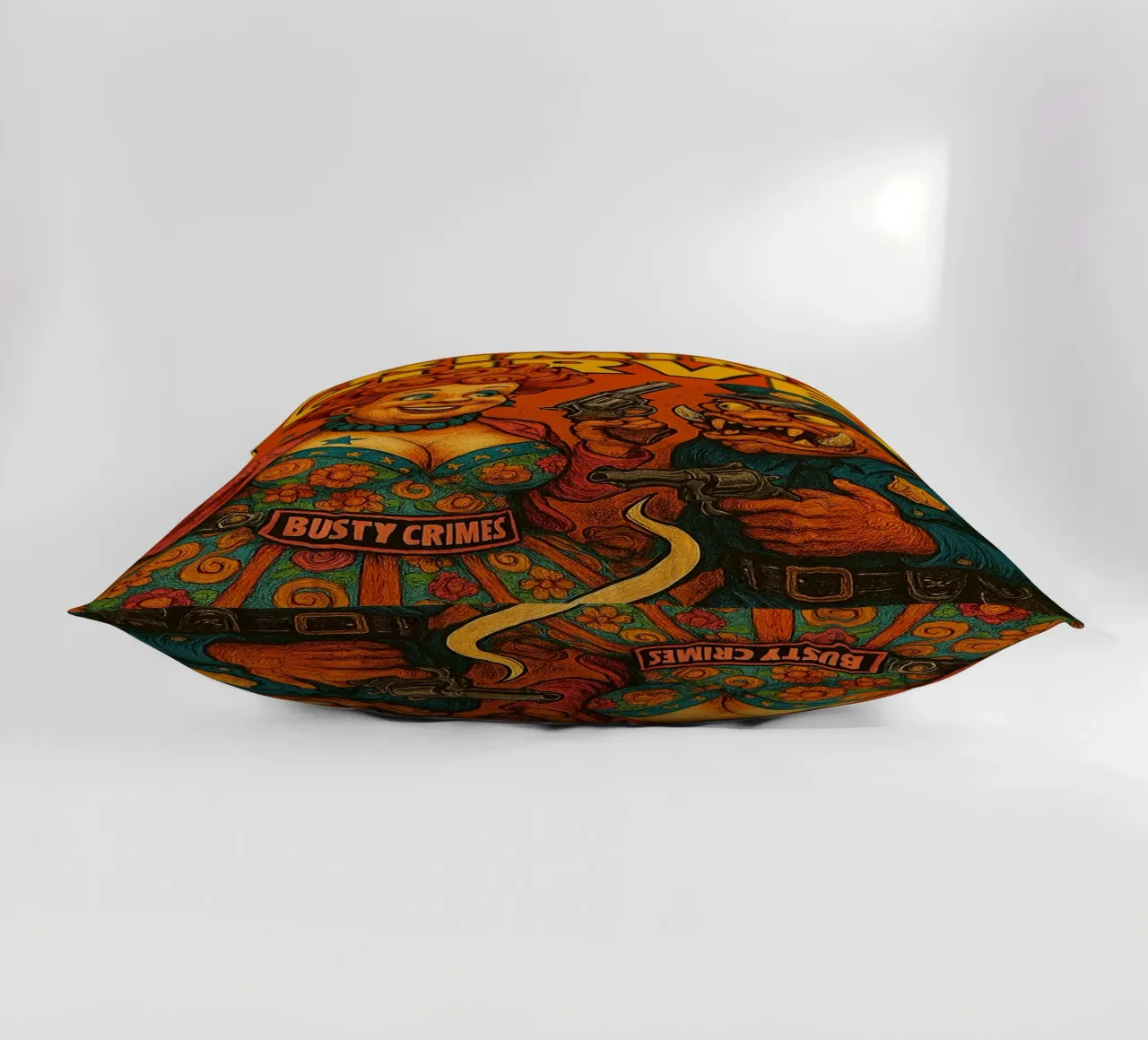 BUSTY CRIMES / CRIMINAL CURVES - Fresh Supes On The Block cuscino da Vintage Van Gogh