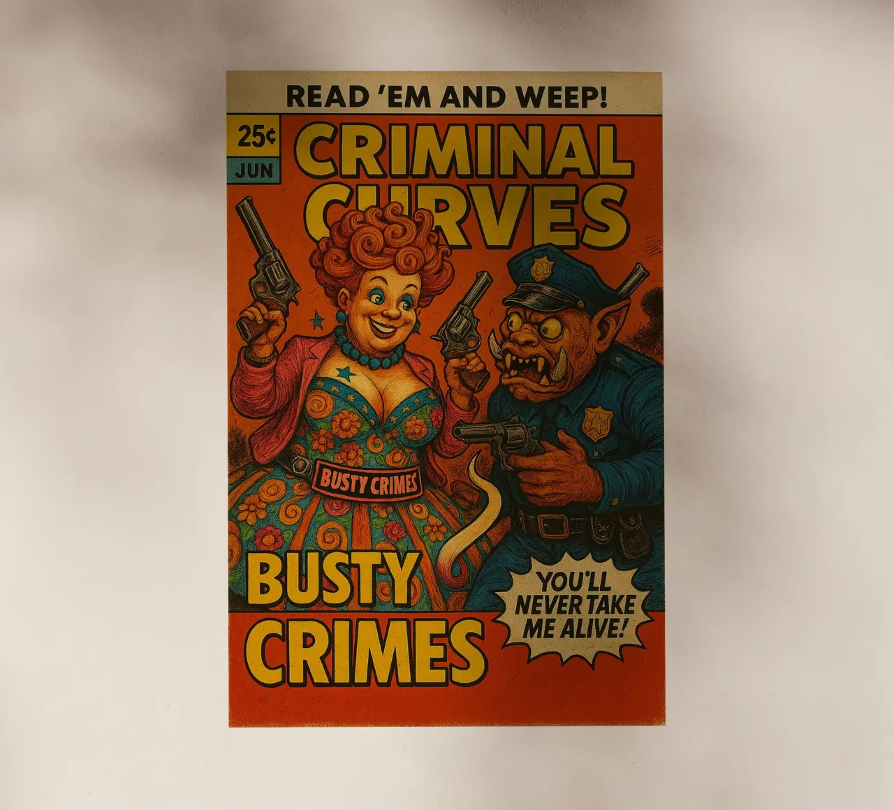 BUSTY CRIMES / CRIMINAL CURVES - Fresh Supes On The Block pellicola backlit da Vintage Van Gogh
