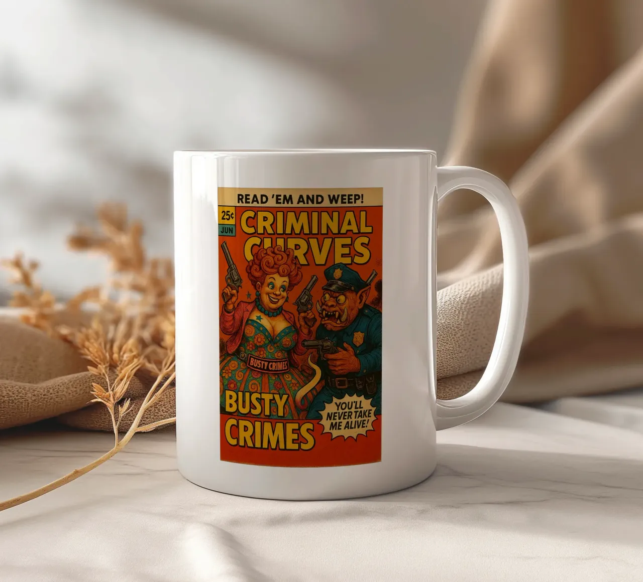 BUSTY CRIMES / CRIMINAL CURVES - Fresh Supes On The Block tazza in ceramica da Vintage Van Gogh