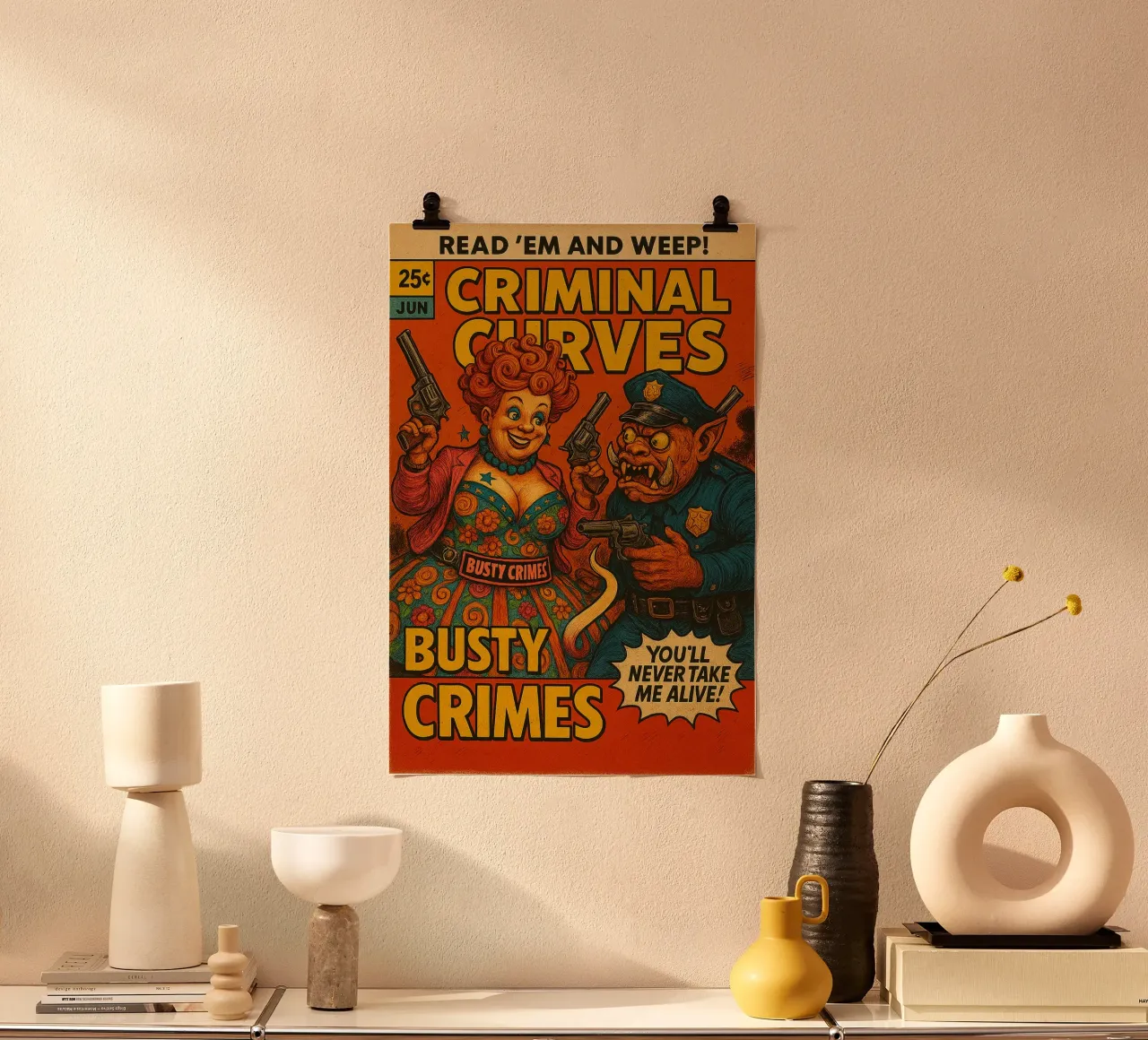 BUSTY CRIMES / CRIMINAL CURVES - Fresh Supes On The Block carta hahnemühle da Vintage Van Gogh