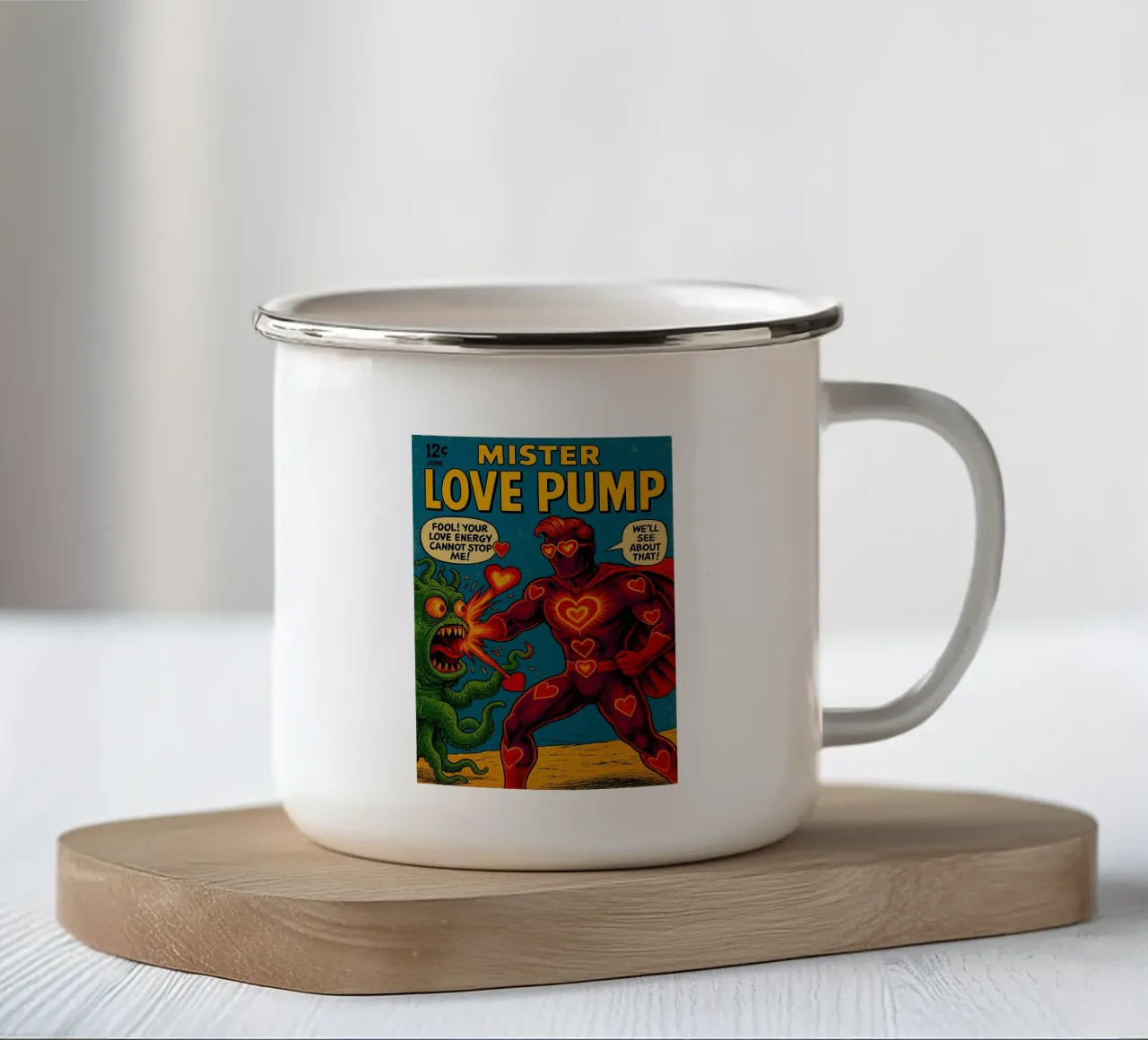MISTER LOVE PUMP - Fresh Supes On The Block tazza in smalto da Vintage Van Gogh