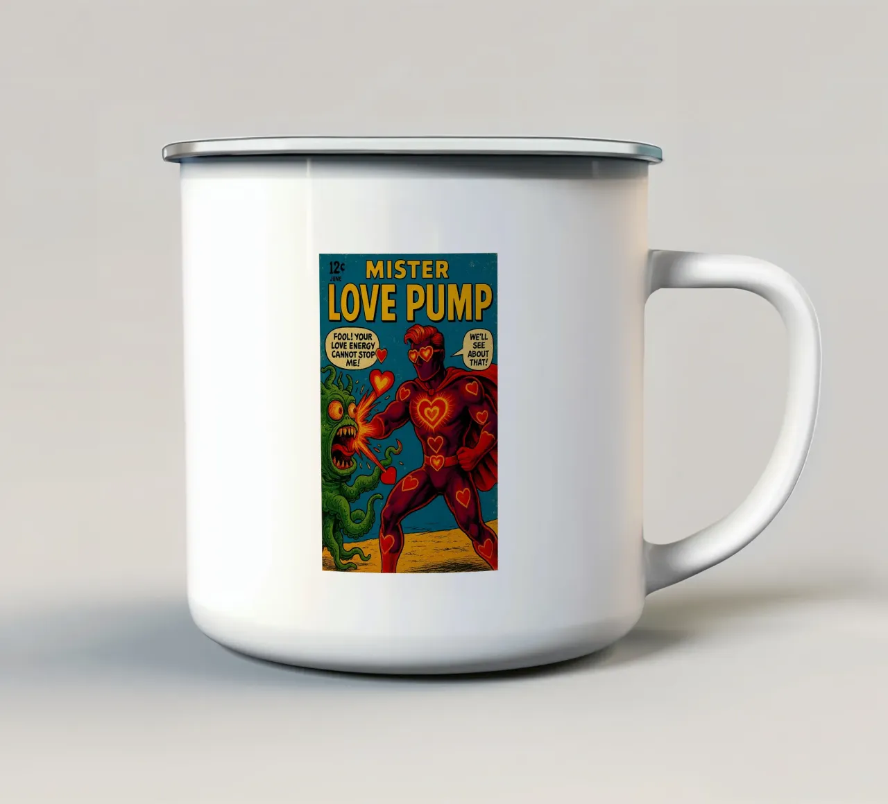 MISTER LOVE PUMP - Fresh Supes On The Block tazza in smalto da Vintage Van Gogh