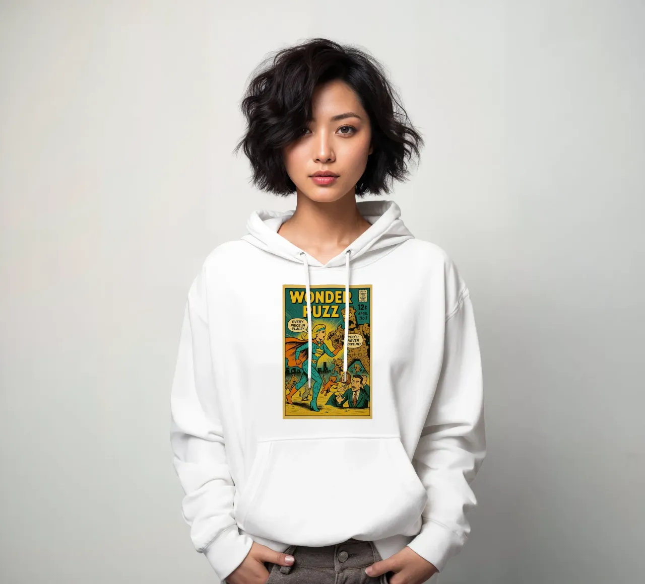 WONDER PUZZ - Fresh Supes On The Block felpa con cappuccio da Vintage Van Gogh