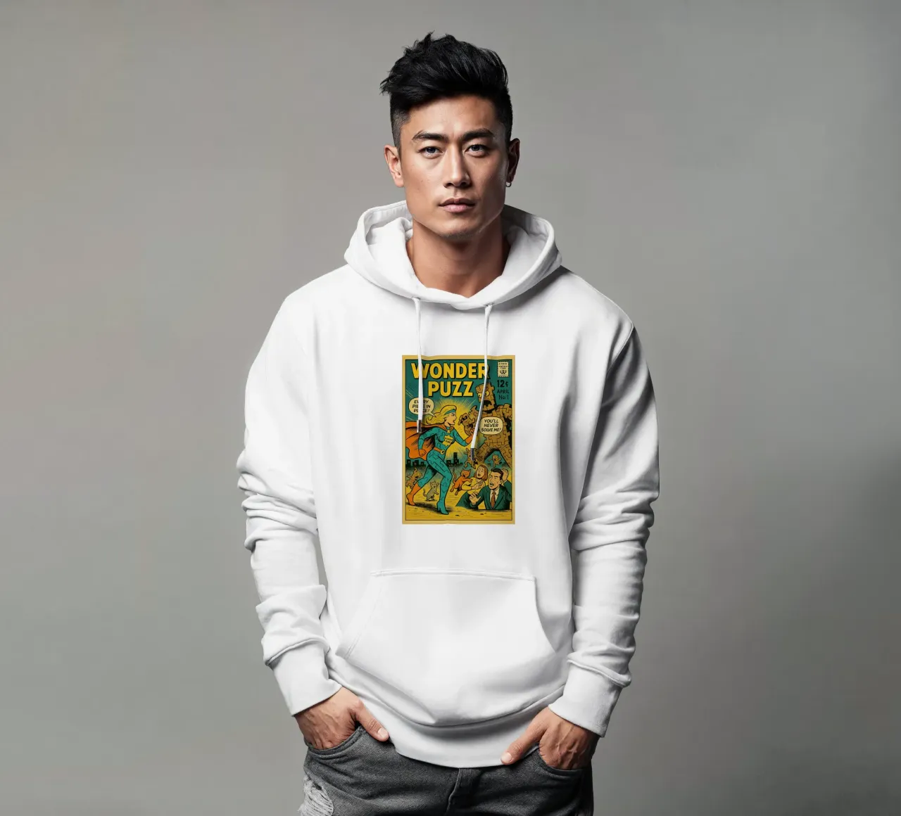 WONDER PUZZ - Fresh Supes On The Block felpa con cappuccio da Vintage Van Gogh