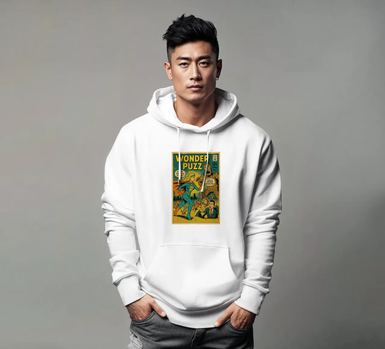 WONDER PUZZ - Fresh Supes On The Block felpa con cappuccio da Vintage Van Gogh