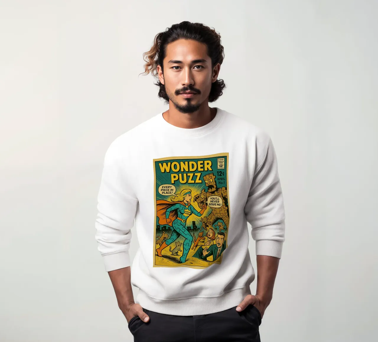 WONDER PUZZ - Fresh Supes On The Block Sweatshirt von Vintage Van Gogh