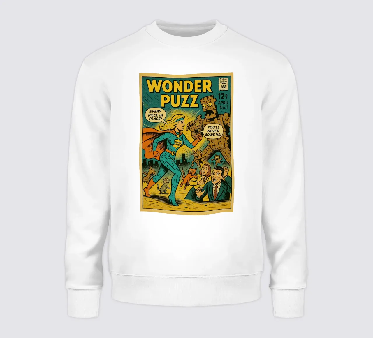 WONDER PUZZ - Fresh Supes On The Block Sweatshirt von Vintage Van Gogh