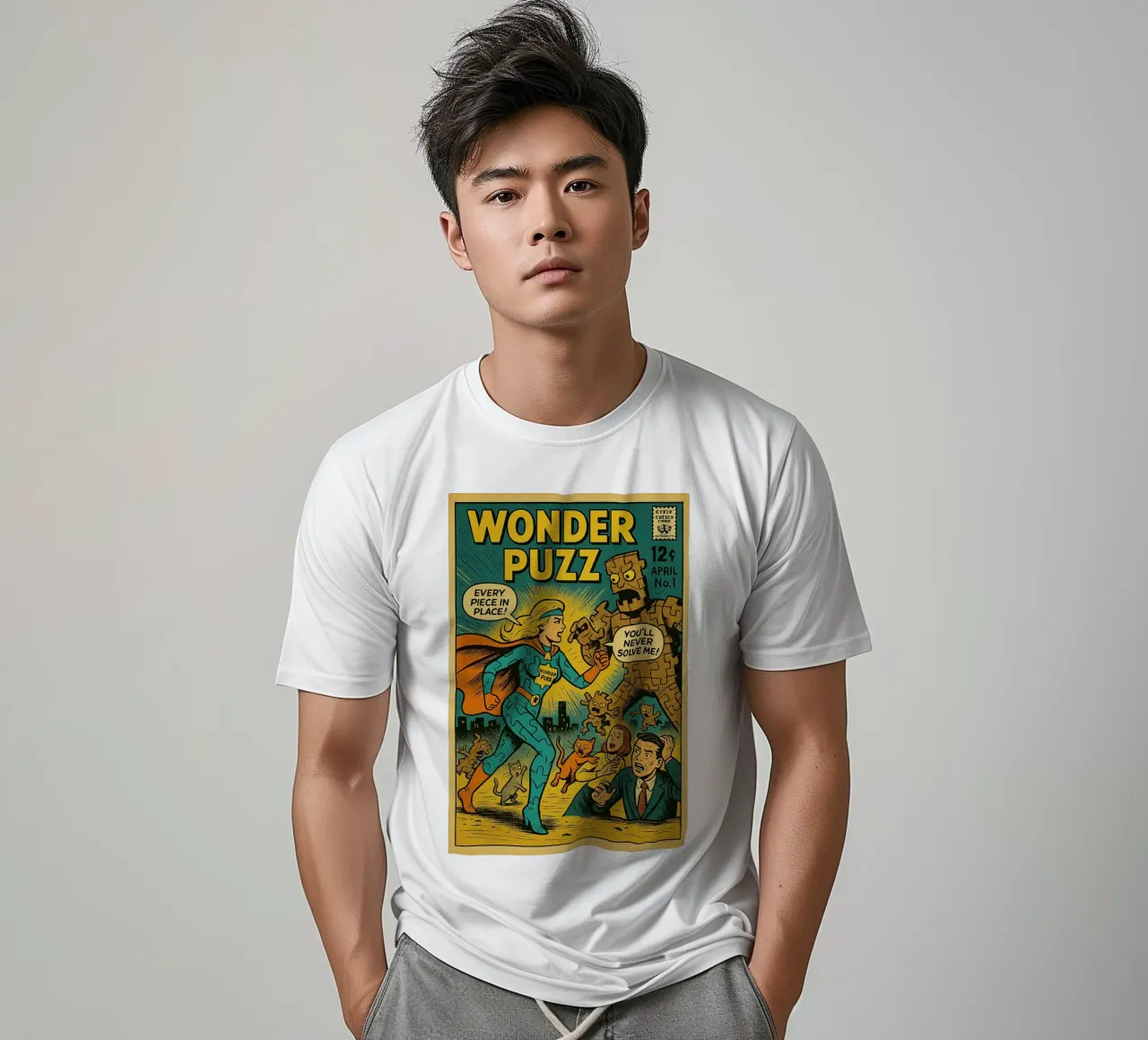 WONDER PUZZ - Fresh Supes On The Block t-shirt da Vintage Van Gogh