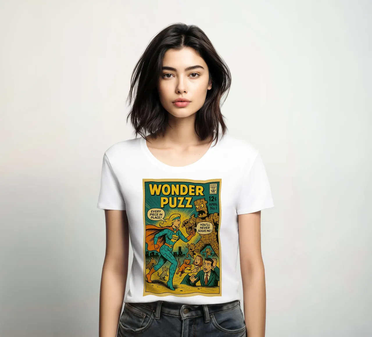 WONDER PUZZ - Fresh Supes On The Block t-shirt da donna da Vintage Van Gogh