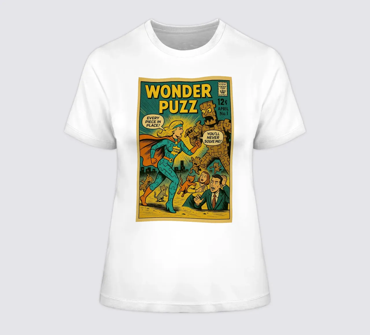WONDER PUZZ - Fresh Supes On The Block t-shirt da donna da Vintage Van Gogh