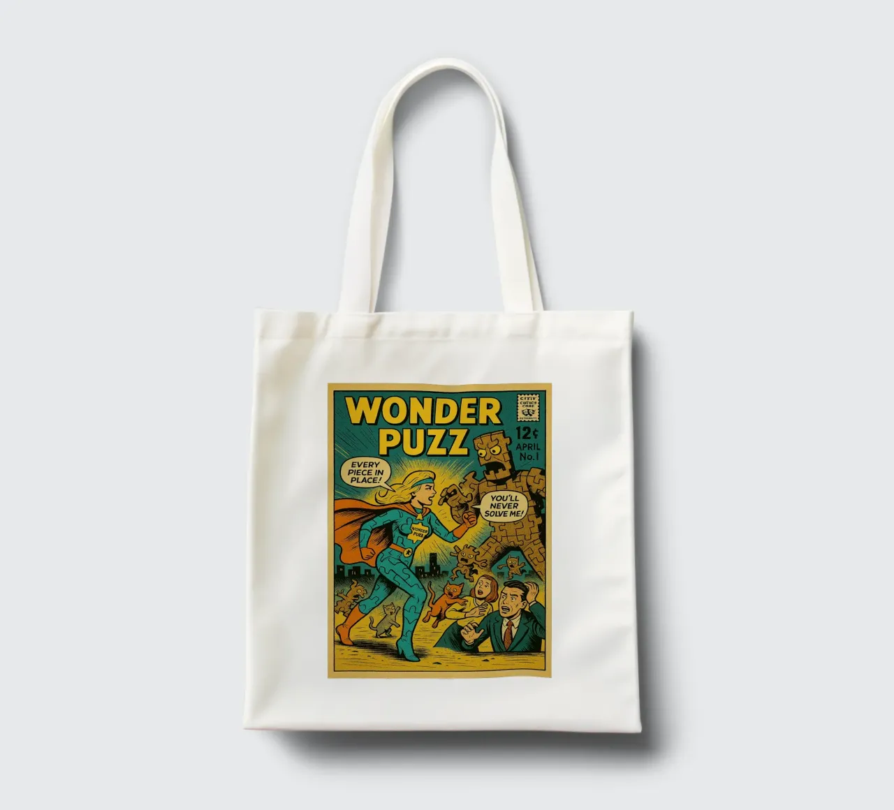 WONDER PUZZ - Fresh Supes On The Block borsa in juta da Vintage Van Gogh