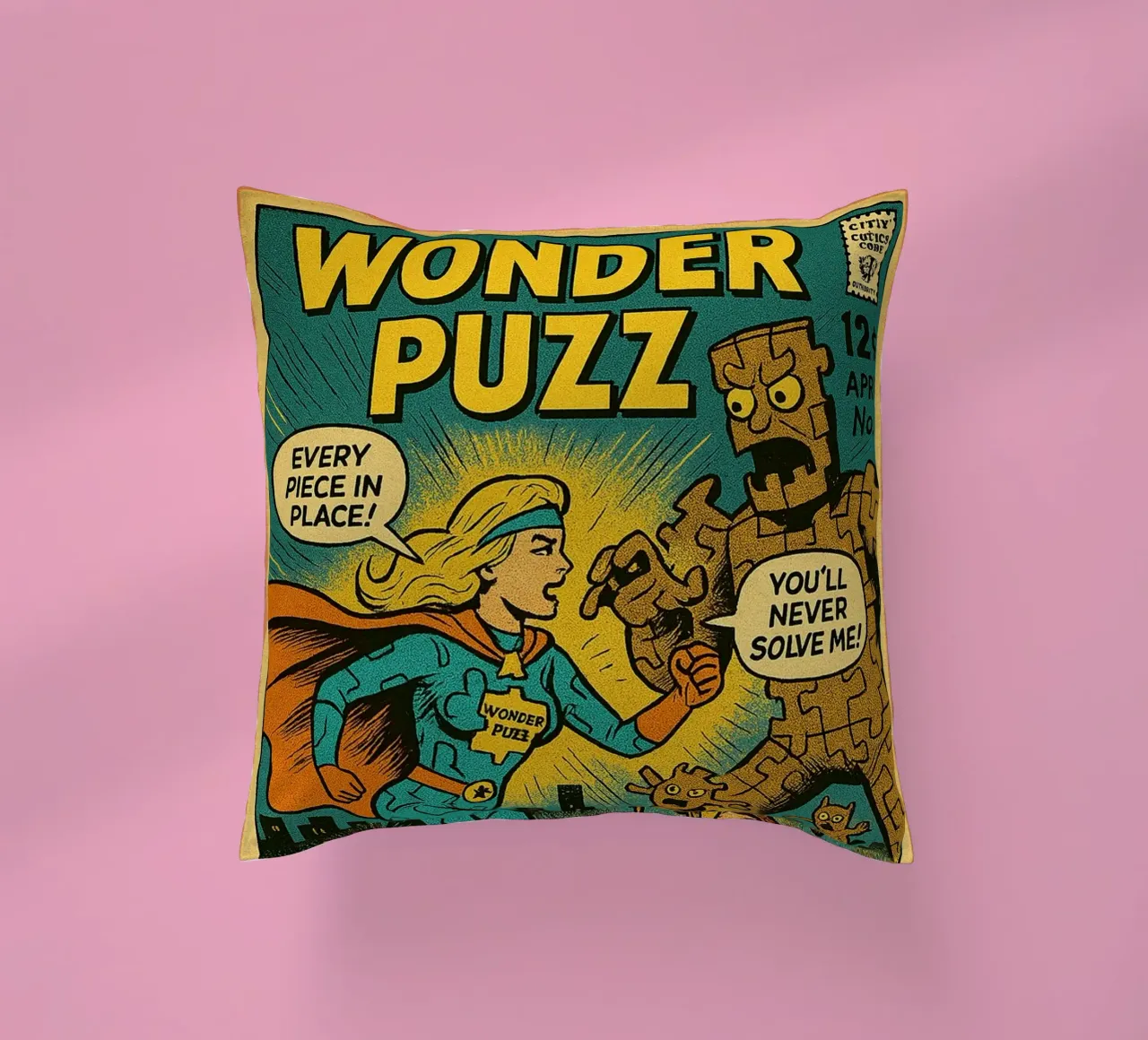 WONDER PUZZ - Fresh Supes On The Block cuscino da Vintage Van Gogh
