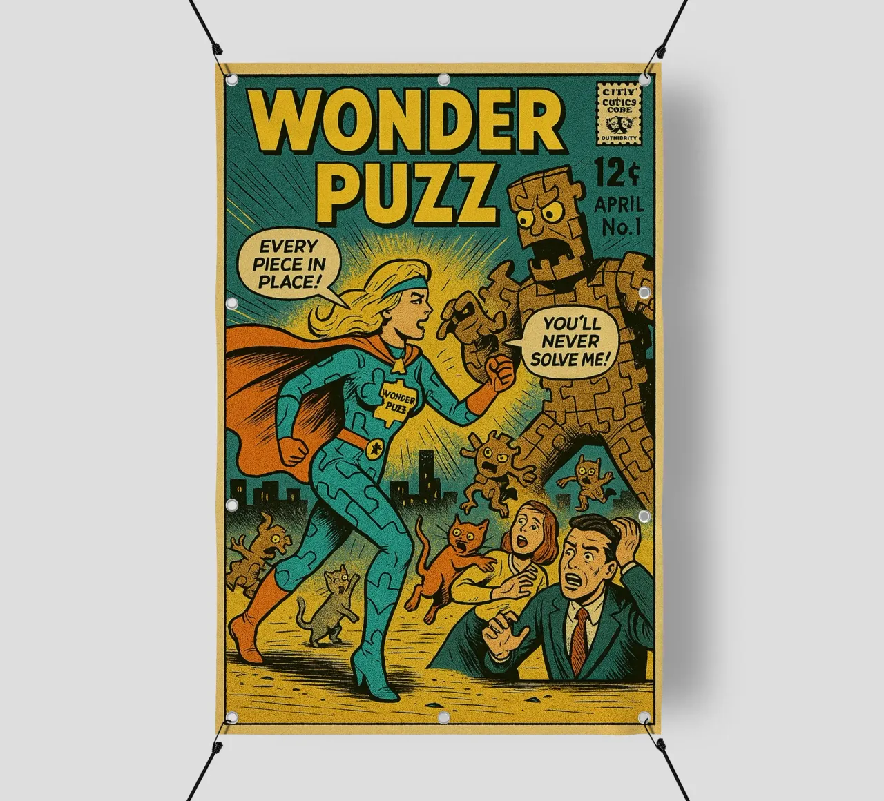 WONDER PUZZ - Fresh Supes On The Block telo in pvc da Vintage Van Gogh